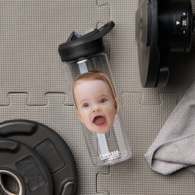 Botella De Agua Custom Photo, Custom Photo Face (Gimnasio (girado))