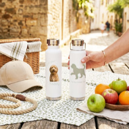 Botella De Agua Custom Photo Pet Name Goldendoodle Dog Mom I Woof