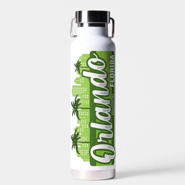 Botella De Agua Custom Text Orlando Florida (Delantero)