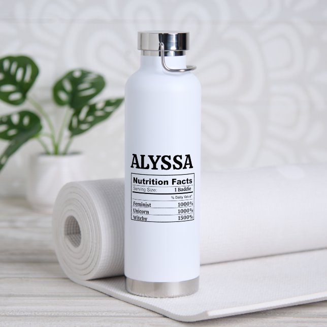 Botella De Agua Customize Name Personalize Feminist Gift Zodiac (Yoga (girado))