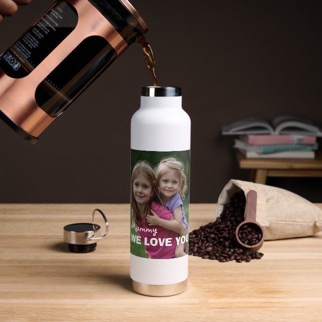 Botella De Agua Customized with 2 and text (Café (girado))