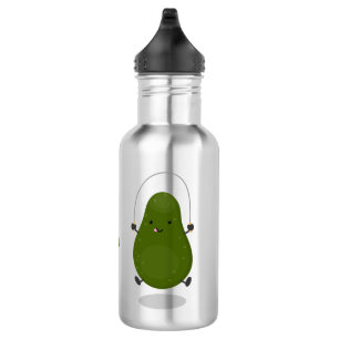 Botella De Agua Cute aguacate salto cuerda personalizado ilustraci