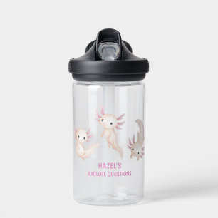Botella De Agua Cute Ajolote Acuarela Preguntas Personalizado Niño