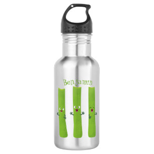 Botella De Agua Cute apio palitos trio verduras personalizados