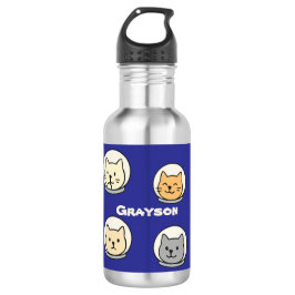 Botella De Agua Cute Astronaut Cat Bottle With Name