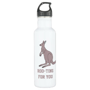 Botella De Agua Cute Aussie Funny Kangaroo Pun Roo ting Para Usted