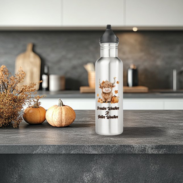 Botella De Agua Cute Autumn Highland Cow (Subido por el creador)
