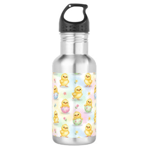 Botella De Agua Cute Baby Chick Aquarela Pascua
