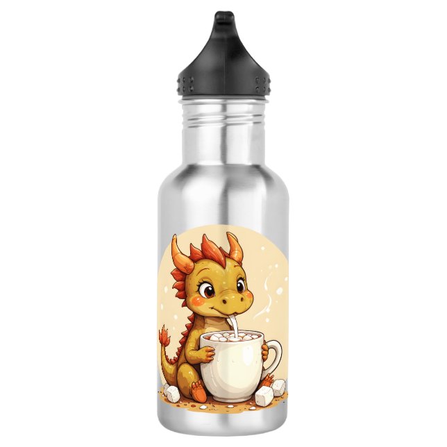 Botella De Agua Cute Baby Dragon Hot Chocolate Kids Kawaii Cozy De (Derecha)