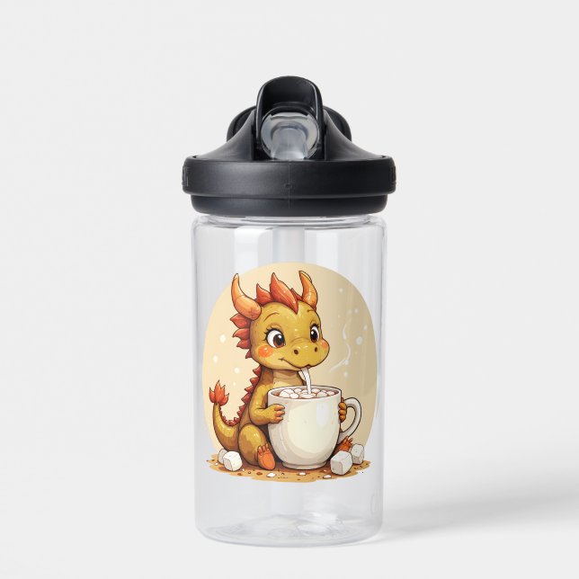 Botella De Agua Cute Baby Dragon Hot Chocolate Kids Kawaii Cozy De (Delante)