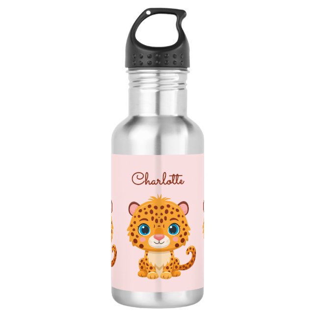 Botella De Agua Cute Baby Leopard Safari Animal Kids (Anverso)