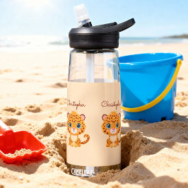 Botella De Agua Cute Baby Leopard Safari Animal Kids