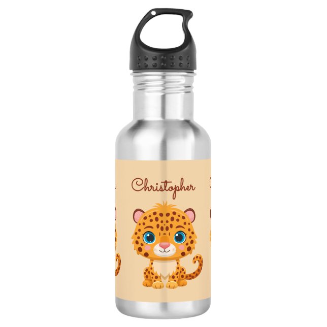 Botella De Agua Cute Baby Leopard Safari Animal Kids (Anverso)