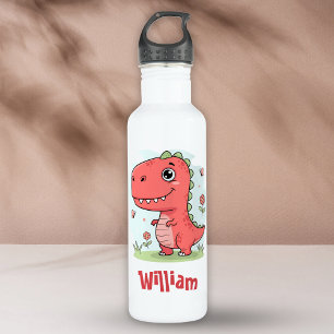Botella De Agua Cute Bebé Dinosaurio Rojo