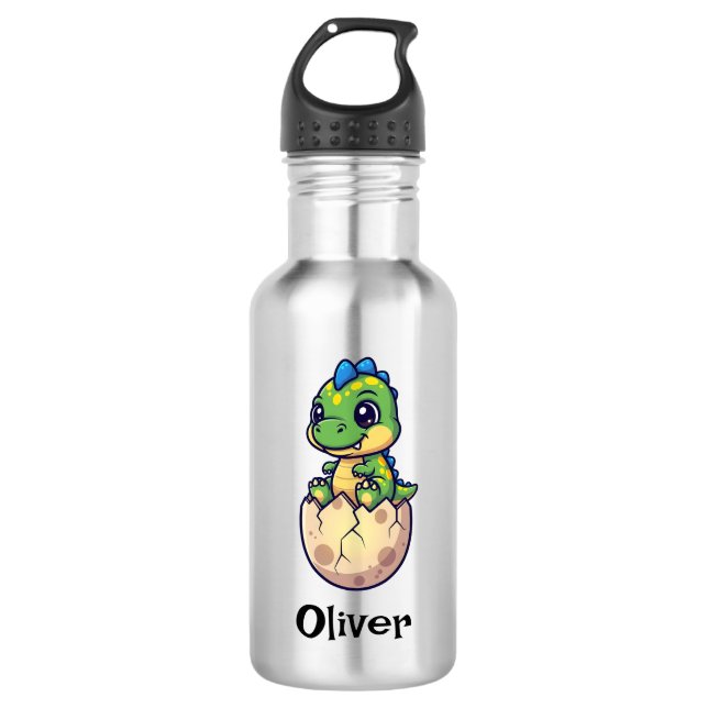 Botella De Agua Cute Bebé Dinosaurio Rompiendo el Cascarón (Anverso)