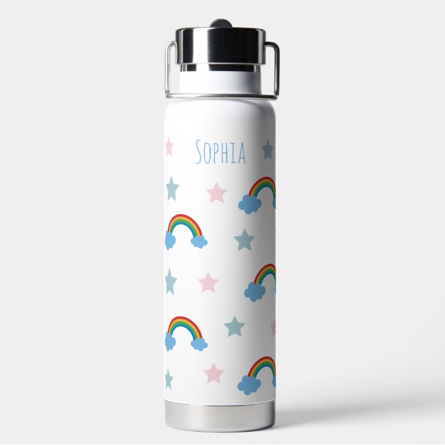 Botella De Agua Cute Boho Whimsical Rainbow Girls (Reverso)