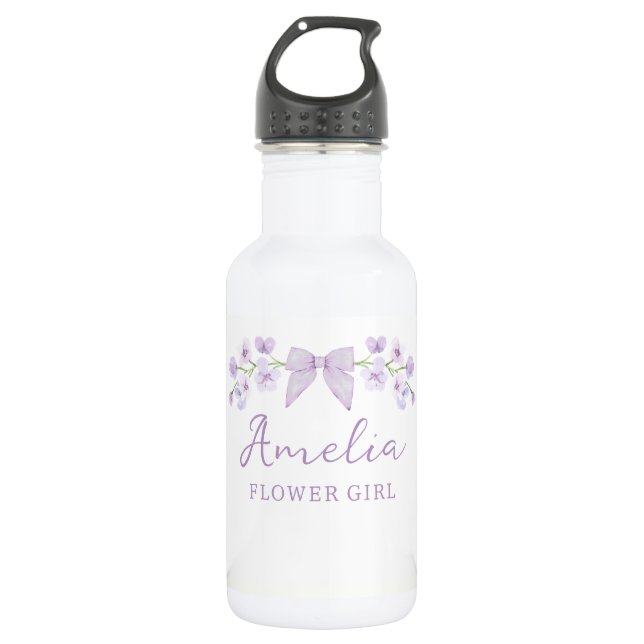 Botella De Agua Cute Bonito Lavender Floral Bow Flor Niña (Anverso)
