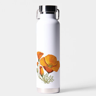 Botella De Agua Cute California Poppy Flower Vintage Style