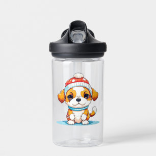 Botella De Agua Cute Chibi Kawaii Personalizado Navidades Perro Cu