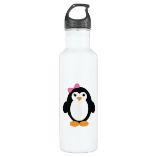 Botella De Agua Cute Chica Penguin