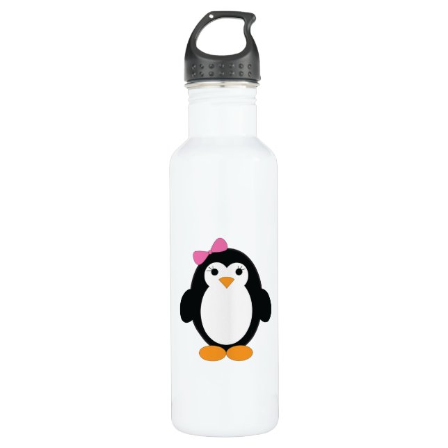 Botella De Agua Cute Chica Penguin (Anverso)