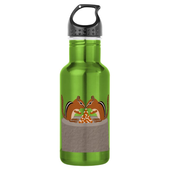 Botella De Agua Cute Chipmunks Fall Wedding (Anverso)
