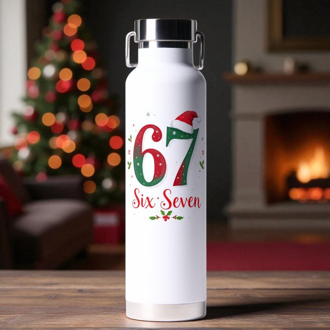 Botella De Agua Cute Christmas Meme Six Seven 67 6 7 Holiday (Subido por el creador)