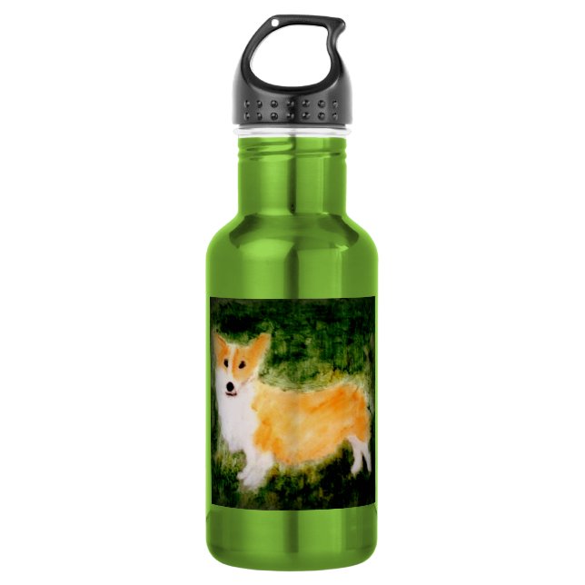 Botella De Agua Cute Corgi Dog Art (Anverso)