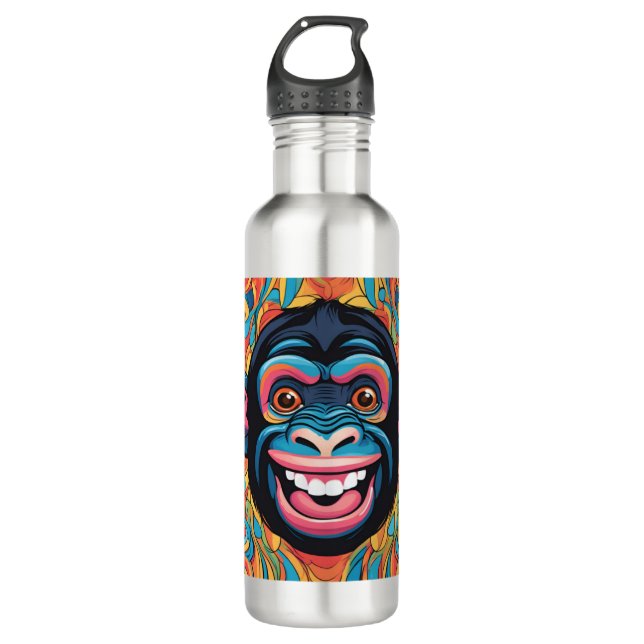 Botella De Agua Cute Crazy Funny Chimpanzee (Anverso)