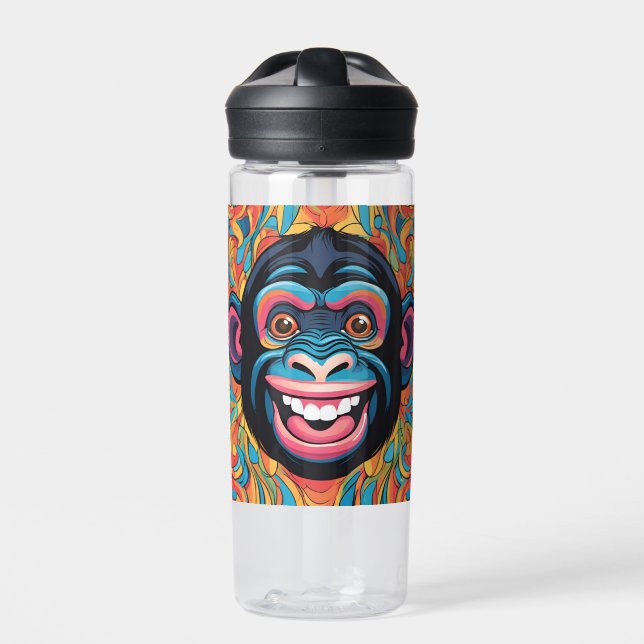 Botella De Agua Cute Crazy Funny Chimpanzee (Delante)