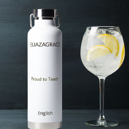 Botella De Agua Cute Custom Subject Teacher Insulated 