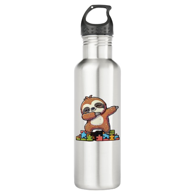 Botella De Agua Cute Dabbing Slots Autism Awareness Niños autistas (Anverso)