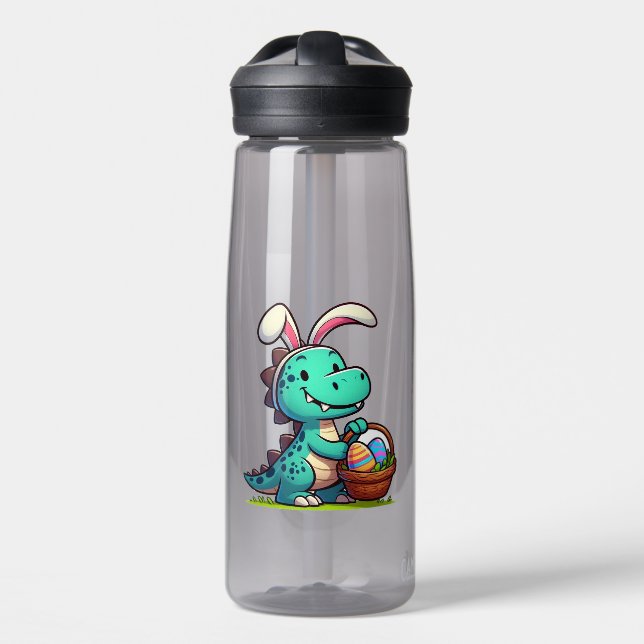 Botella De Agua Cute, dinosaurio conejito de Pascua (Delante)