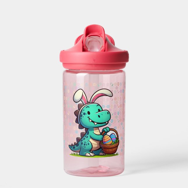 Botella De Agua Cute, dinosaurio conejito de Pascua (Delante)