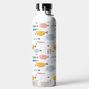Botella De Agua Cute Doodle School of Fish Pattern