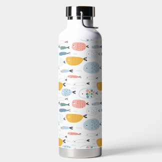 Botella De Agua Cute Doodle School of Fish Pattern
