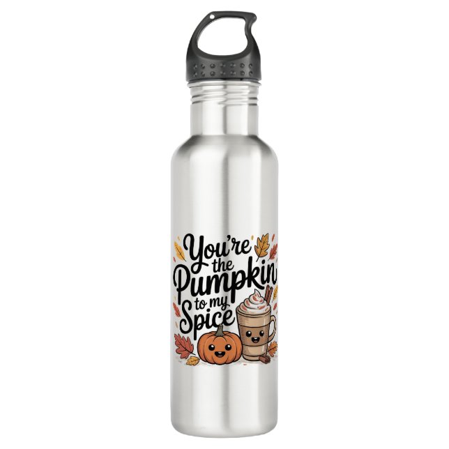 Botella De Agua Cute fall quote pumpkin spice season  (Anverso)