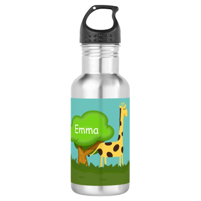 Botella De Agua Cute Giraffe Colorful Cartoon Personalised (Anverso)