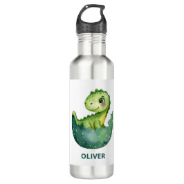 Botella De Agua Cute Green Dinosaur Watercolor Kids