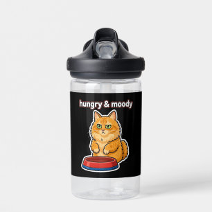 Botella De Agua Cute Hambriento y Malhumorado Gato Naranja Meme st