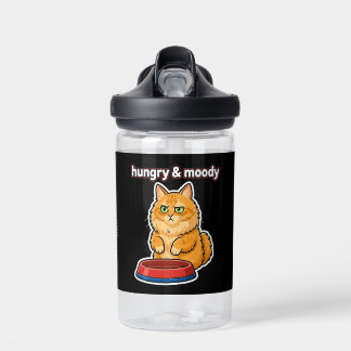 Botella De Agua Cute Hambriento y Malhumorado Gato Naranja Meme st