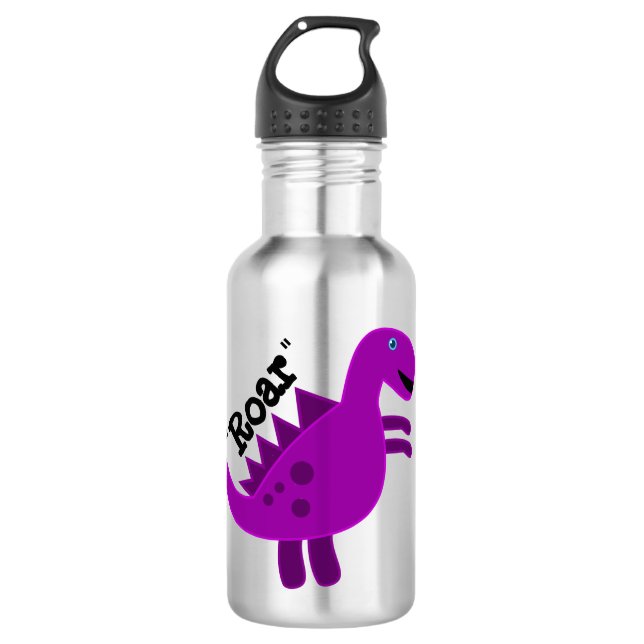 Botella De Agua Cute Happy Purple Dinosaur (Anverso)