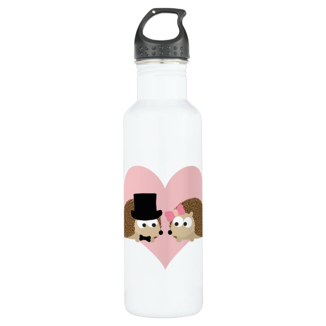 Botella De Agua Cute Hedgehog pareja (Anverso)