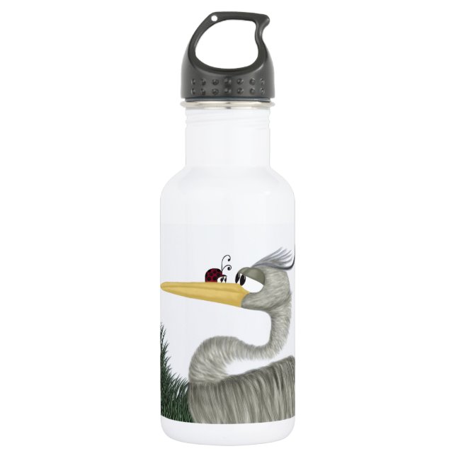 Botella De Agua Cute Heron y Ladybug (Anverso)
