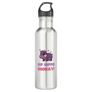 Botella De Agua Cute HIP HIPPO HOORAY MOO DENG Personalizado Anima