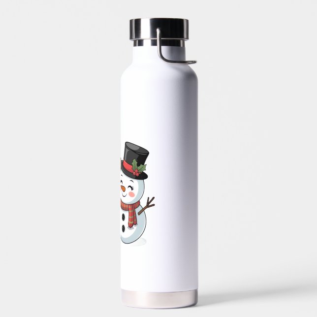 Botella De Agua Cute Holiday Reindeer & Snowman (Izquierdo)