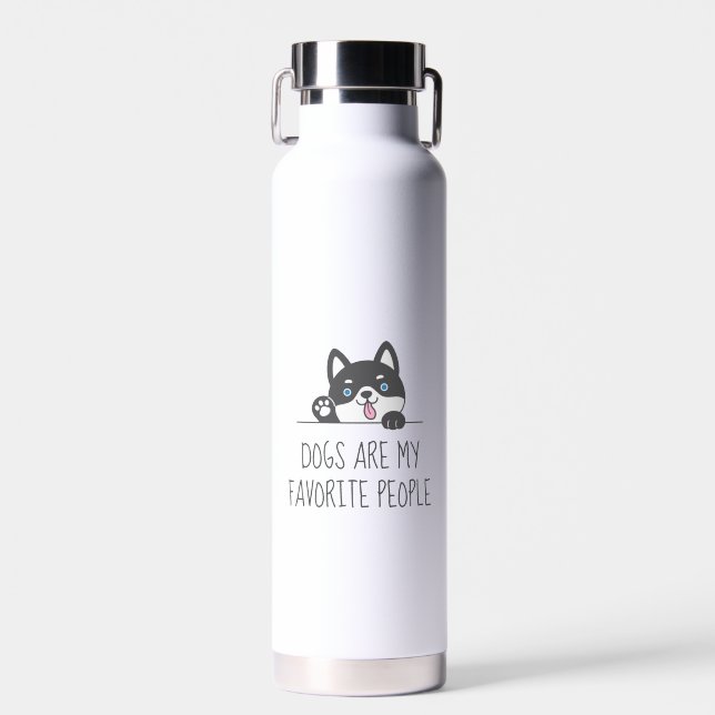 Botella De Agua Cute Husky Dog Blue Cita (Delantero)