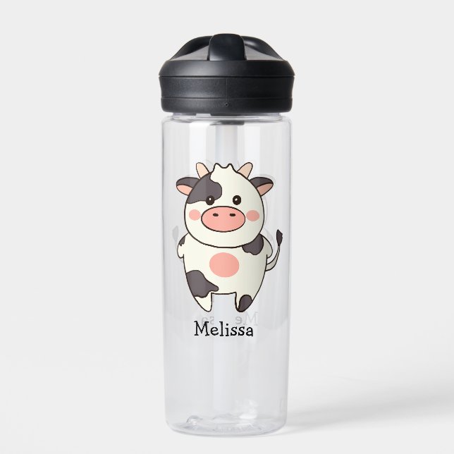 Botella De Agua Cute Kawaii Friendly Cow (Delante)