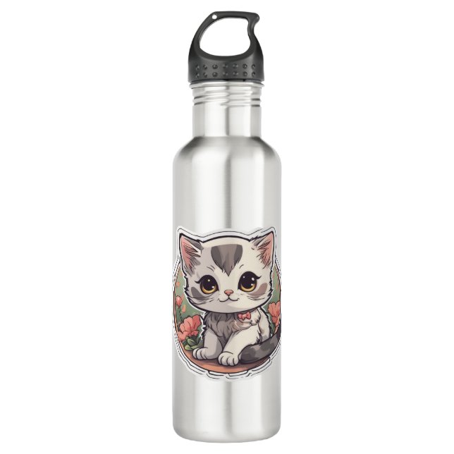 Botella De Agua Cute Kawaii Kitten (Anverso)