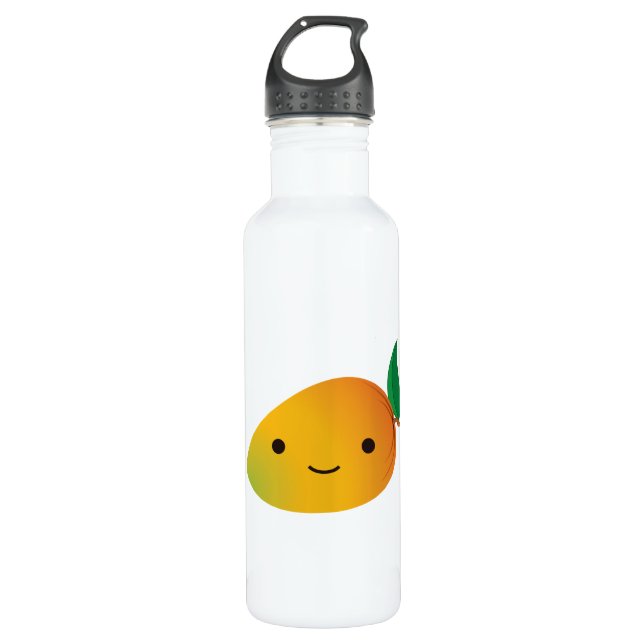 Botella De Agua Cute Kawaii Sonriente Mango (Anverso)